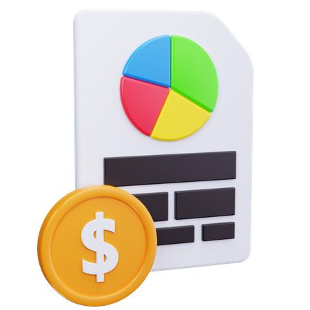 Informe financiero  3D Icon