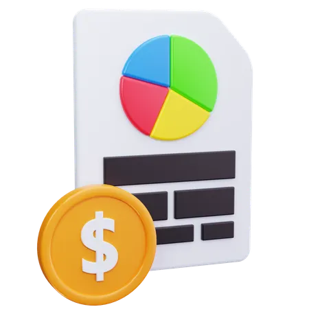 Informe financiero  3D Icon