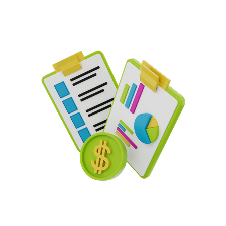 Informe financiero  3D Icon