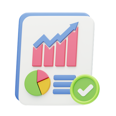 Informe financiero  3D Icon