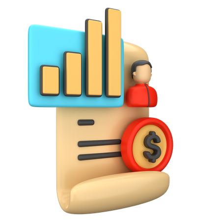 Informe financiero  3D Illustration