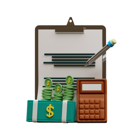 Informe financiero  3D Icon