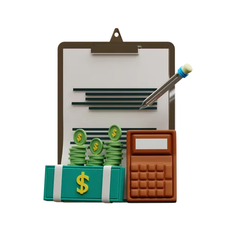 Informe financiero  3D Icon