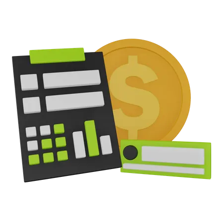 Informe financiero  3D Icon