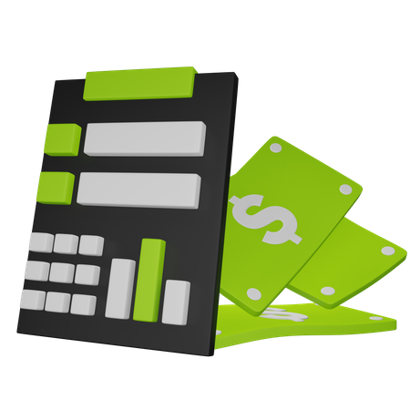 Informe financiero  3D Icon