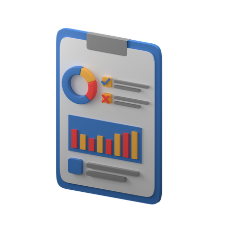 Informe financiero  3D Icon