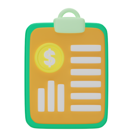 Informe financiero  3D Icon