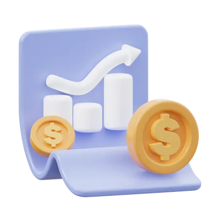 Informe financiero  3D Icon