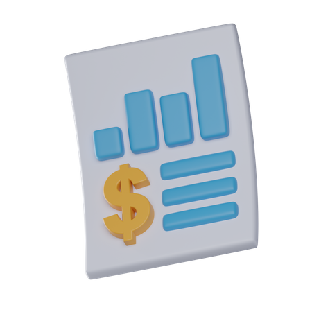 Informe financiero  3D Icon