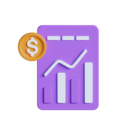 Informe financiero  3D Icon