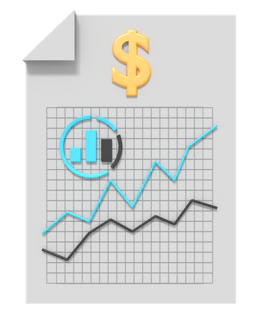 Informe financiero  3D Icon