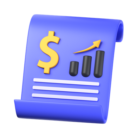 Informe financiero  3D Icon