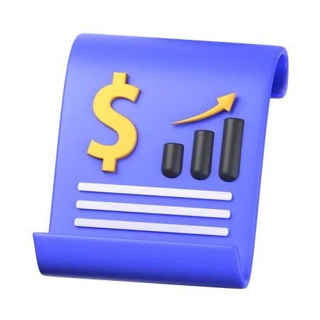 Informe financiero  3D Icon