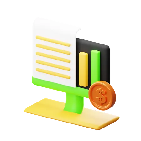 Informe financiero  3D Icon