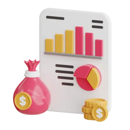 Informe financiero  3D Icon