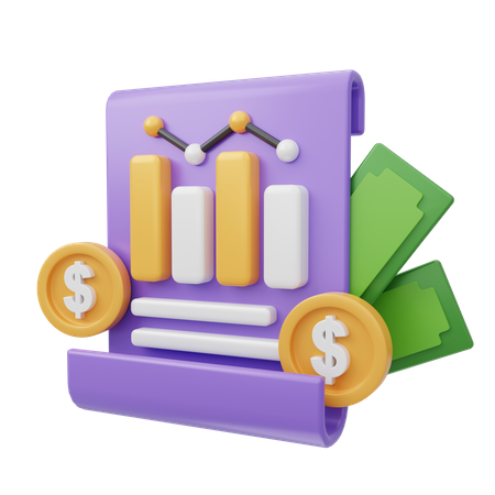 Informe financiero  3D Icon