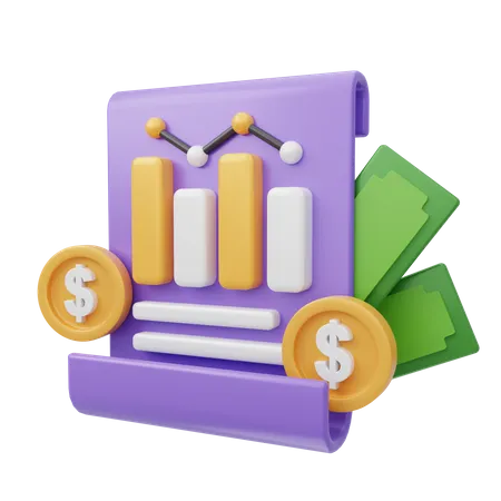 Informe financiero  3D Icon