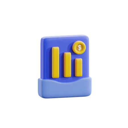 Informe financiero  3D Icon