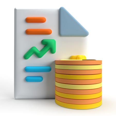 Informe financiero en papel  3D Icon