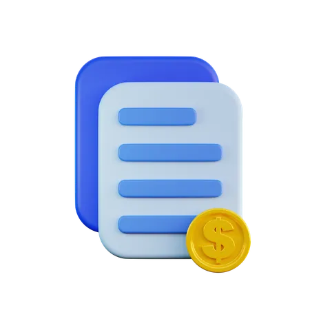 Informe de pago en dólares  3D Icon