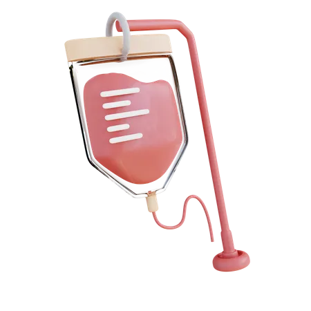 3 D Illustration Of Infusion Blood Bag 3D Icon