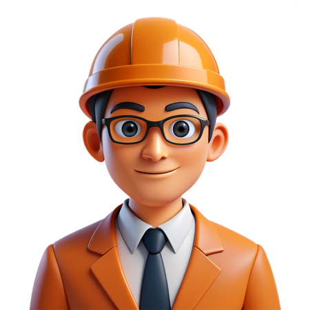 Ingeniero civil  3D Icon