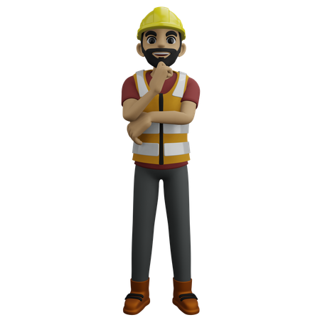 Ingeniero civil pensando algo  3D Icon