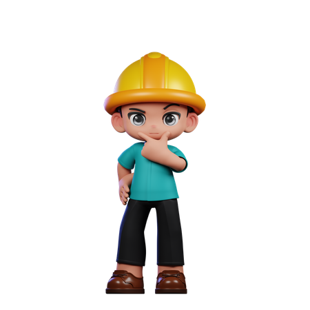 Ingeniero lindo curioso  3D Icon