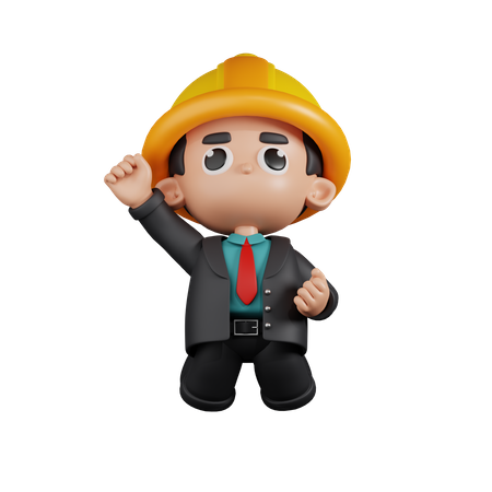 Ingeniero saltando en el aire  3D Icon