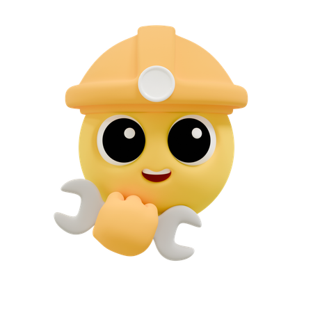 Ingénieur emoji constructeur avec clés  3D Icon