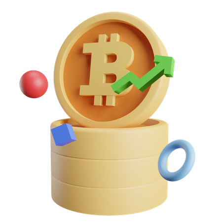 Ingresos de bitcoins  3D Illustration