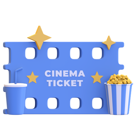 Ingresso de cinema  3D Illustration