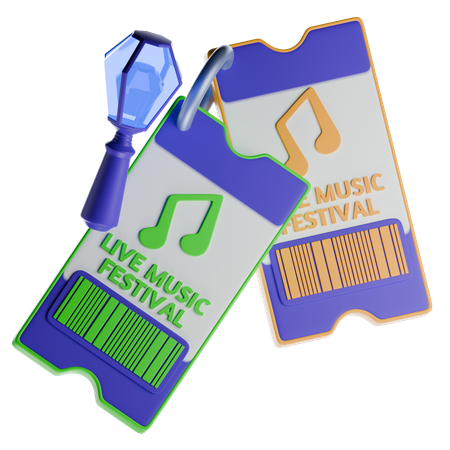 Bilhete de concerto  3D Icon
