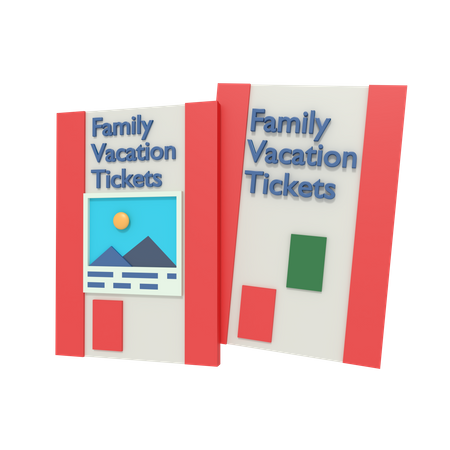 Bilhetes de férias em família  3D Icon