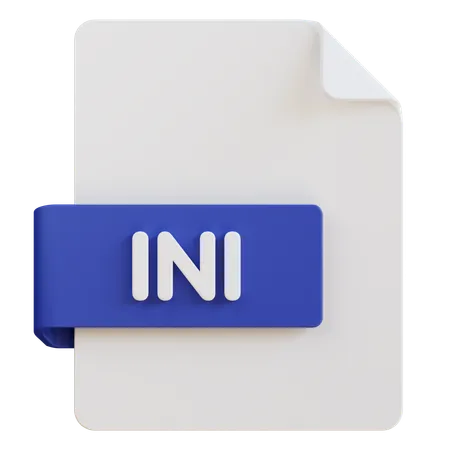3 D Illustration Of Ini File Extension 3D Icon