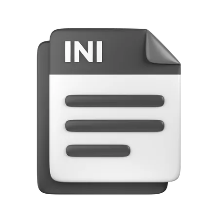 3 D INI File Icon 3D Icon