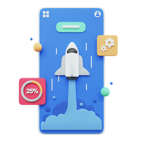 Iniciador de aplicativos móveis  3D Icon