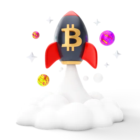 Inicialização de bitcoin  3D Illustration