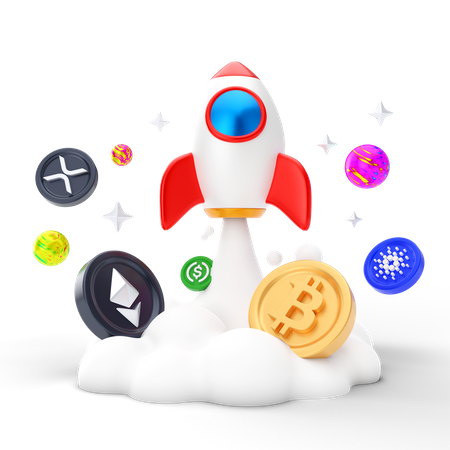 Inicialização de criptomoeda  3D Icon
