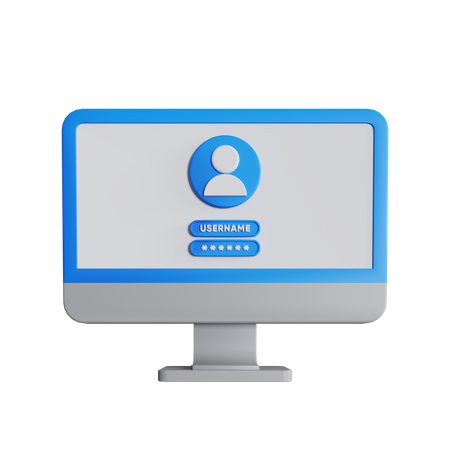 Iniciar sesión en la computadora  3D Icon