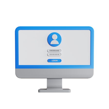 Iniciar sesión en la computadora  3D Icon