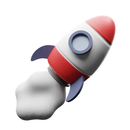 Un Cohete Limpio Volando Para Tu Proyecto 3D Illustration