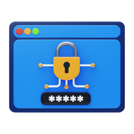 Seguridad de inicio de sesión  3D Icon