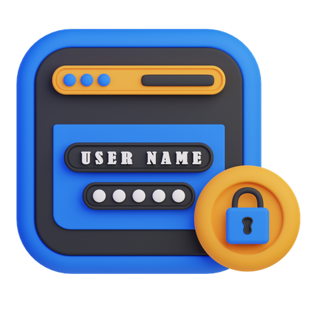 Seguridad de inicio de sesión  3D Icon