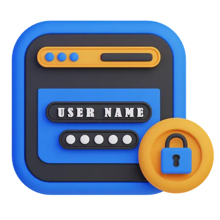 Seguridad de inicio de sesión  3D Icon