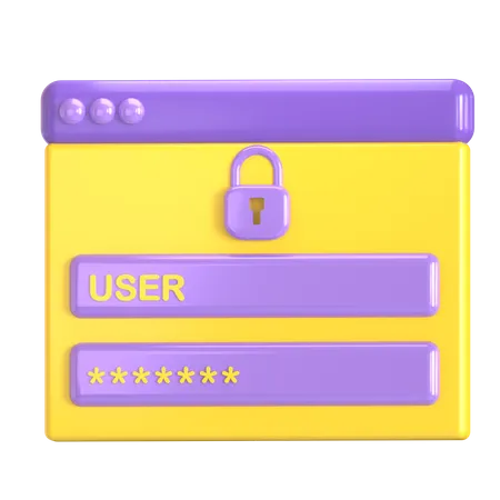 Seguridad de inicio de sesión  3D Icon