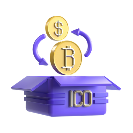 Initial Coin Offering 3D Illustration
