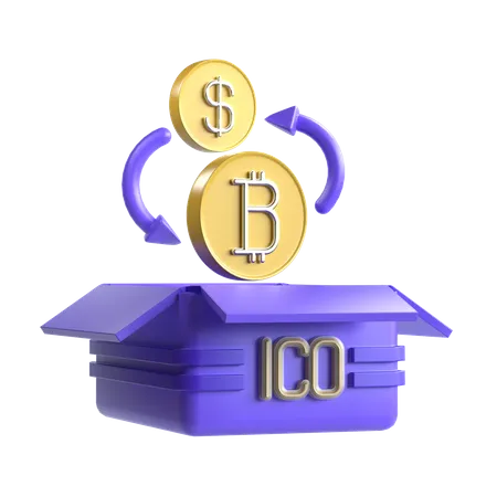 Initial Coin Offering  3D Illustration