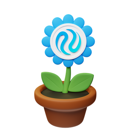 Inj Crypto Plant Pot  3D Icon