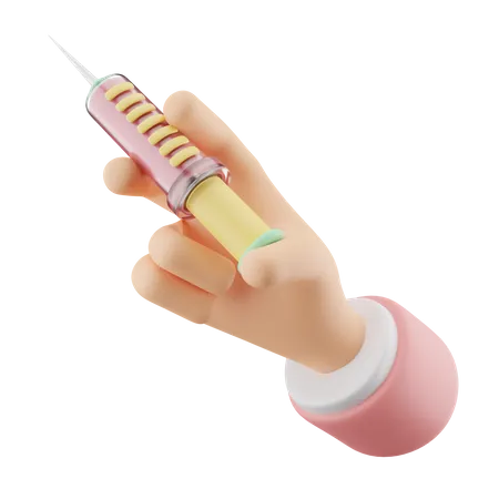 Injection In Hand 3D Icon